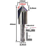 Fresa  P/ Dobra De Acm 12mm X 2,0mm (90°) X 5,0mm Corte X 6,0mm Haste. (Ftr0756)