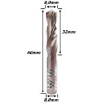 Broca Metal Duro 8,0mm X 32mm X 60mm. (Ftr1969)
