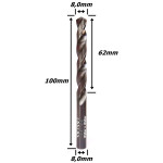 Broca Metal Duro 8,0mm X 62mm X 100mm. (Ftr1970)
