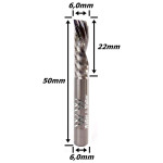 Fresa Down Cut 6,0mm  (1c) X 22mm X 50mm  X 6,0mm Haste. (Ftr7866)
