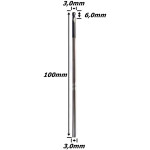 Fresa Esférica 3,0mm (R 1,5mm) X (Hrc45) (2c) X 6,0mm X 100mm X 3,0mm. (Ftr3356)