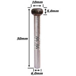 Lima Rotativa Abaulada 10mm X 5,0mm Corte X 6,0mm. (Ftr1299)