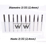Kit Lima Rotativa Metal Duro 10 Un 3/32 (2,4mm) X 3/32 (2,4mm) Haste (Ftr3304)