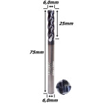 Fresa Toroidal Md (Hrc45) (4C) 6,0mm X 0,5mm Raio X 25mm X 75mm X 6,0mm. (Ftr3382)