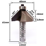 Fresa Chanfrar Ø40mm (90º) 16mm X 20mm X 12mm Haste. (Ftr3405)