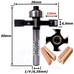 Fresa Debrum Reta (4c) Ø36mm X 6,0mm X 6,35mm (1/4) Haste. (Ftr3400)
