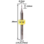Fresa Helicoidal 0,7mm (2c) X 2,5mm X 38mm X 1/8. (Ftr17) 