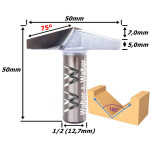 Fresa V Bit Ø50mm (150°) X 7,0mm Corte X 50mm Total X 12,7mm (1/2) Haste. (Ftr3467)