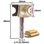 Fresa Arredondar Bastão Ø26mm X 9,0mm X 6,35mm (1/4) Haste. (Ftr0170)