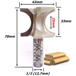 Fresa Arredondar Bastão Ø42mm X 25mm X 12,7mm (1/2) Haste. (Ftr3488)