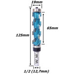 Fresa Helicoidal C/ Rolamento Superior E Inferior Ø19mm X 65mm Corte X 12,7mm (1/2) Haste. (Ftr0172) 