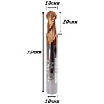 Fresa Esférica Ø10mm (R 5,0mm) X (Hrc55) X (2c) X 20mm X 75mm X 10mm. (Ftr3491)