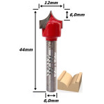 Fresa Pombo Ø12mm (6,0mm Raio) X 44mm Total X 6,0mm Haste. (Ftr1245)