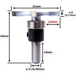 Fresa Debrum Reta 31mm X 3,17mm (1/8) X 1/4 (6,35mm) Haste. (Ftr2470)