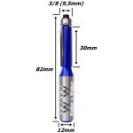 Fresa Reta C/ Rolamento Inferior 9,5mm (3/8) X 30mm Corte X 82mm X 12mm Haste. (Ftr2541) 