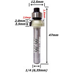 Fresa Ø12,5mm Raio 1,5mm X 47mm X 6,35mm (1/4) Haste. (Ftr1131)