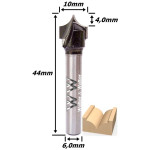Fresa Pombo Ø10mm (4,0mm Raio) X 44mm Total X 6,0mm Haste. (Ftr176)