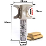 Fresa Arredondar Bastão Ø33mm X 23mm X 12mm Haste. (Ftr0992)