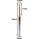 Fresa Reta Long Neck 1.5mm X 50mm Total X 3.0mm Haste (Ftr2450) 
