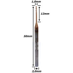 Fresa Reta Long Neck 1,0mm X 50mm Total 3.17mm (1/8) Haste (Ftr2449)