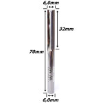 Fresa Reta Paralela 6,0mm (2c) X 32mm Corte X 70mm Total X 6,0mm Haste. (Ftr2143)