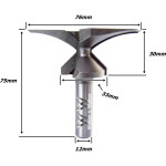 Fresa  P/ Dobra De Mdf Ø76mm X R30mm X (45°) X 12mm Haste. (Ftr3576)