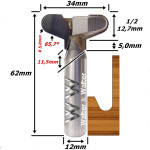 Fresa Puxador Arredondado ∅35mm X (R-5,0mm) X 12,7mm (1/2) X 12mm haste  (Ftr3595)