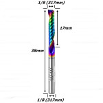 Fresa Up Cut (Dlc) 3,17mm (1/8) X (1c) X 17mm X 38mm X 3,17mm (1/8). (Ftr3608)
