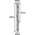 Fresa Up Down Cut 8,0mm (2c) X 52mm Corte X 80mm Total X 8,0mm Haste. (Ftr3617)