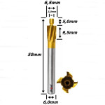 Fresa De Topo Pra Rebaixo 3,0mm X 6,5mm X Haste 6mm. (Ftr3665)