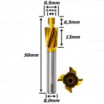 Fresa De Topo Pra Rebaixo 5,0mm X 9,5mm X Haste 8,0mm. (Ftr3667)