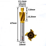 Fresa De Topo Pra Rebaixo 6,0mm X 11,1mm X Haste 10mm. (Ftr3668)