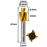 Fresa De Topo Pra Rebaixo 8,0mm X 14mm X Haste 12mm. (Ftr3669)