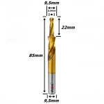 Broca Escalonada 9,5mm X 85mm Total X 8,5mm Haste. (Ftr3674)