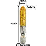 Escariador Parafusadeira Hss 8,0mm (5 Cortes) X 45°. (Ftr762)