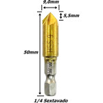 Escariador Parafusadeira Hss 9,0mm (5 Cortes) X 45°. (Ftr761)