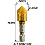 Escariador Parafusadeira Hss Ø12mm (5 Cortes) X 45°. (Ftr760)