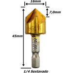 Escariador Parafusadeira Hss Ø16mm (5 Cortes) X 45°. (Ftr758)