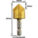Escariador Parafusadeira Hss Ø19mm (5 Cortes) X 45°. (Ftr759)