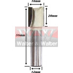 Fresa Reta Ø16mm X 20mm Corte X 58mm Total X 12mm Haste. (Ftr786) 