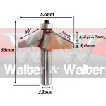 Fresa Chanfrar Ø53mm (120º) 22mm X 12mm Haste. (Ftr480)