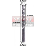 Broca Metal Duro 6,0mm X 55mm X 100mm. (Ftr5012)