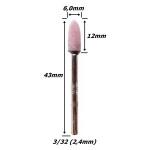 Ponta Montada Tipo Esférica Cor Rosa (Grão 100) X 6,0mm X 2,4mm (3/32) Haste. (Ftr3170)
