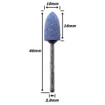 Ponta Montada Cônica Cor Azul (Grão 60) X 10mm X 3,0mm Haste. (Ftr3161)