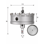 Serra Copo Tct C/ Widia Metal Duro Carboneto de Tungstênio Ø110mm. (Ftr2248)