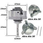 Mini Placa Para Mini Torno 48mm Com Eixo 6,0mm. (Ftr2028)