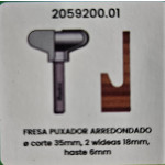 Fresa Puxador Arredondado ∅ corte 35mm, 2 wídeas 18mm, haste 12mm (Ftr29399)