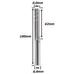 Fresa Reta Paralela TCT 6,0mm (3c) X 62mm Corte X 100mm Total X 6,0mm Haste. (Ftr29355)