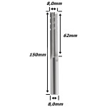 Fresa Reta Paralela TCT 8,0mm (3c) X 62mm Corte X 150mm Total X 8,0mm Haste. (Ftr29358)