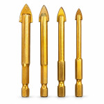Kit Broca para Vidro Cerâmica parede e porcelanato  4/6/8/10mm. (Ftr1151)